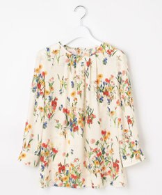 自由区 【洗える】フラワーガーデンプリント ブラウス