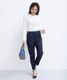 組曲 【WEB限定】サテンストレッチ クロップドパンツ