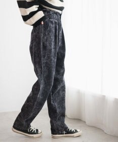 WEGO 【ウエストゴム】ウエストフリルデニムマムパンツ