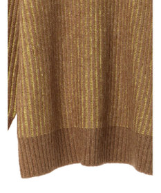 AMERICAN HOLIC バイカラー片畦ニットチュニック