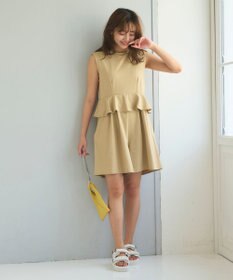 Feroux 【接触冷感・UVカット・吸水速乾】ラッシュガードペプラム オールインワン