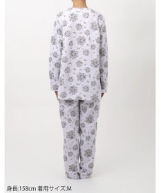 WACOAL ワコール_リラックス＆スリープ パジャマ 長袖 長ズボン 綿100％(表側・肌側) キルトニット素材 ハドンホール 上下セット 前開き ミントン NDW416 /ワコール