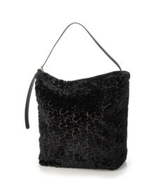 UNBILLION cachecache 花刺繍エコファーワンハンドルバッグ