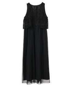 earth music&ecology レースチュールプリーツワンピース