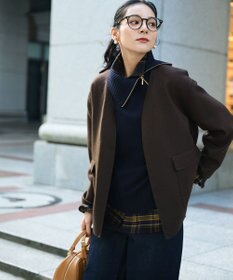 23区 L 【洗える】ブラッシュド ビエラチェック シャツ