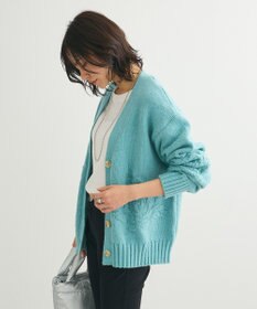 Green Parks ・ｓｗｉｎｇ　ｂｙ　バラ柄ニットカーディガン