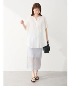 Green Parks リネンレーヨン前立てブラウス