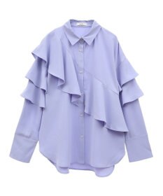 earth music&ecology アシメラッフルシャツ