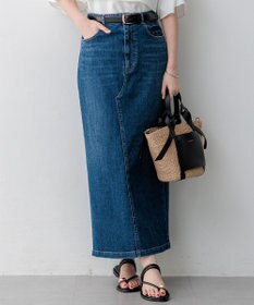23区 S 23区DENIM Iライン デニムスカート ウォッシュドブルー系