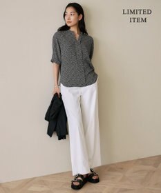 ICB 【人気のため新色追加・WEB限定・接触冷感・UVケア・速乾・洗える】BackSatinAmunzen 5分袖キーネックブラウス