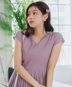 Tiaclasse 【2TYPE/ゴム＆クリップ】レザーリボンヘアアクセサリー