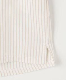 自由区 S 【接触冷感・UVカット・洗える】ストライプコットンハイゲージフレアスリーブ カットソー