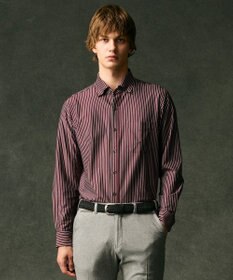 JOSEPH ABBOUD 【キングサイズ・綿100％・自然なストレッチ】マイクロストライプジャージー シャツ