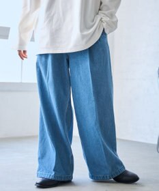 WEGO 【ウエストゴム】スーパーバギーデニムスラックス