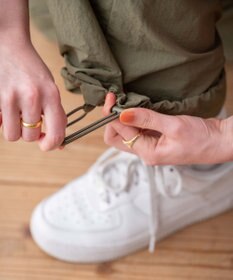 WEGO 【ウエストゴム】ナイロンイージーワイドカーゴパンツ