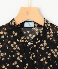 組曲 シフォンオーガンプリント ティアードブラウス