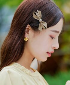 Tiaclasse 【2TYPE/ゴム＆クリップ】レザーリボンヘアアクセサリー