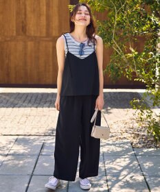 ANY 【2SET】2WAYビスチェ×ワイドパンツセットアップ ネイビー