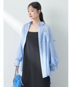 earth music&ecology 袖スリットリボンロングシャツ