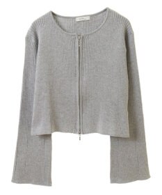 earth music&ecology ダブルジップニットカーディガン