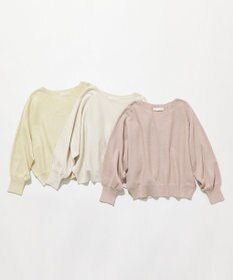 ANY SIS L 【洗える】パフスリーブラメ ニット