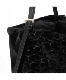 UNBILLION cachecache 花刺繍エコファーワンハンドルバッグ