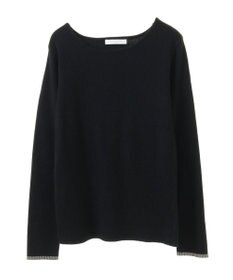 Green Parks もちっと袖配色ボートネックニットプルオーハ