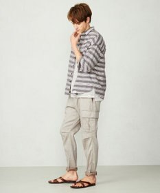 JOSEPH ABBOUD MOUNTAIN 【SPACE／UNISEX】七分袖 ランダムボーダー シャツ