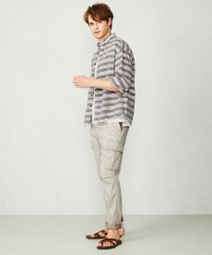 JOSEPH ABBOUD MOUNTAIN 【SPACE／UNISEX】七分袖 ランダムボーダー シャツ