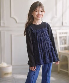 組曲 KIDS 【150-160㎝】スノウレースレイヤード トップス