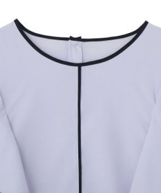 YECCA VECCA 配色ラッフルスリーブブラウス
