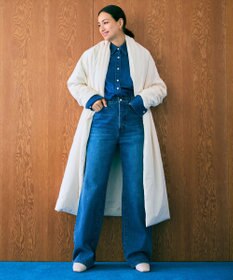 BEIGE， 【洗える】DELAUP / ダンガリー風コットンデニムシャツ