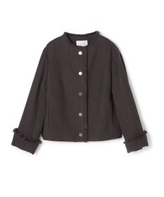 BEIGE， 【Oggi 10月号掲載】MULLIN / ウールツイードメタルボタンノーカラージャケット