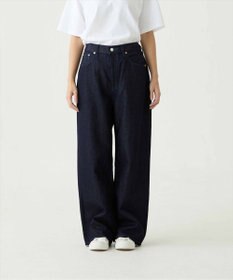 caqu FS linen wide boy`s コットンリネンワイドストレートデニム