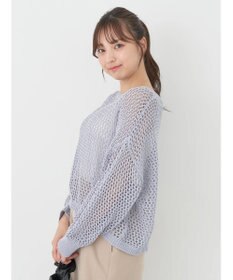 earth music&ecology スパンコールショートゆるニット