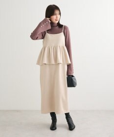 Green Parks スウェードポンチペプラムキャミワンピース