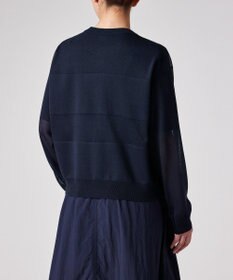 Paul Smith 【洗える】シアーボーダー ジップアップ カーディガン