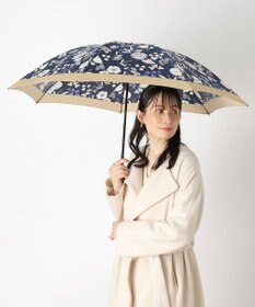 MOONBAT LANVIN en Bleu 折りたたみ傘 バイカラーデイジー サテンプリント 大きめ55cm