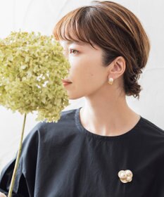 Pisceans フローラル&コットンパールイヤリング