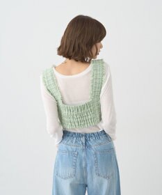 earth music&ecology 【セットアップ可】フリンジツイードビスチェ