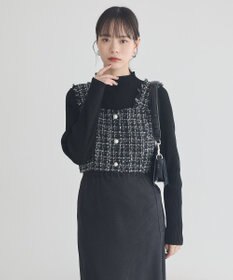 earth music&ecology 【セットアップ可】フリンジツイードビスチェ