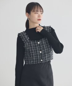 earth music&ecology 【セットアップ可】フリンジツイードビスチェ