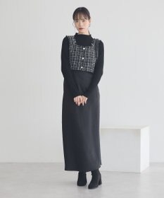 earth music&ecology 【セットアップ可】フリンジツイードビスチェ