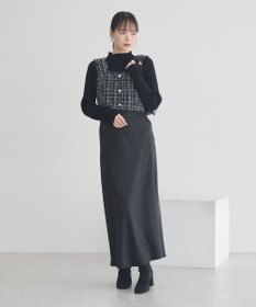 earth music&ecology 【セットアップ可】フリンジツイードビスチェ