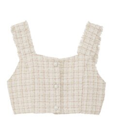 earth music&ecology 【セットアップ可】フリンジツイードビスチェ