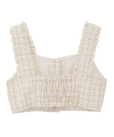 earth music&ecology 【セットアップ可】フリンジツイードビスチェ