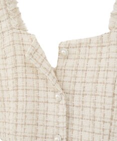 earth music&ecology 【セットアップ可】フリンジツイードビスチェ