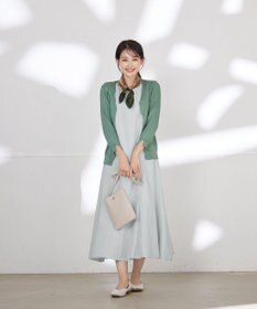 Tiaclasse L 【洗える】スリット袖Vネックリブカーディガン