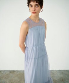 GRACE CONTINENTAL チュールティアードワンピース