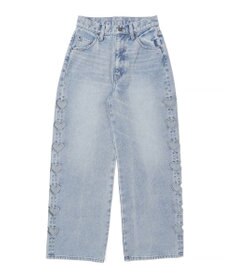 WEGO 【MLサイズ展開】ハートサイドラインストレートパンツ